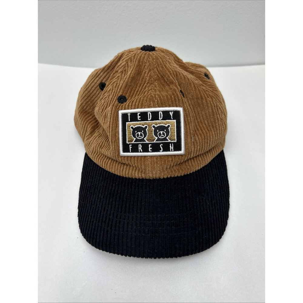 Teddy Fresh Two Teds Corduroy Brown & Black Baseball Strapback Hook & loop  Hat